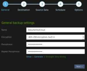 Duplicati: Neuer Backup-Job