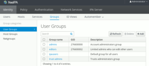 FreeIPA: Benutzergruppenverwaltung