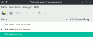 virt-manager: Remote-Hypervisor in der Verbindungsliste