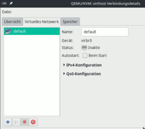 virt-manager: Virtuelles Netzwerk